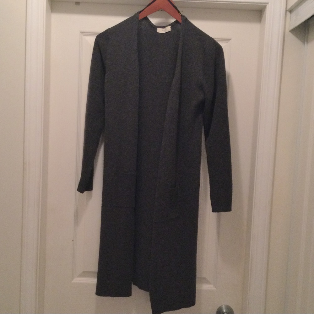 Wool blend charcoal cardigan M